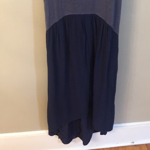 ANTHROPOLOGIE LEFT OF CENTER SIZE MEDIUM BLUE TULIPAN TANK DRESS HI LO HEM - Picture 4 of 9